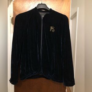 Obey Dark Blue Bomber Jacket with Gold Detail - Unisex